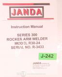 Janda-Janda 300 Series, R30-18R R3224, Rocker Arm Welder Instructions Manual-R30-18R-R3224-01